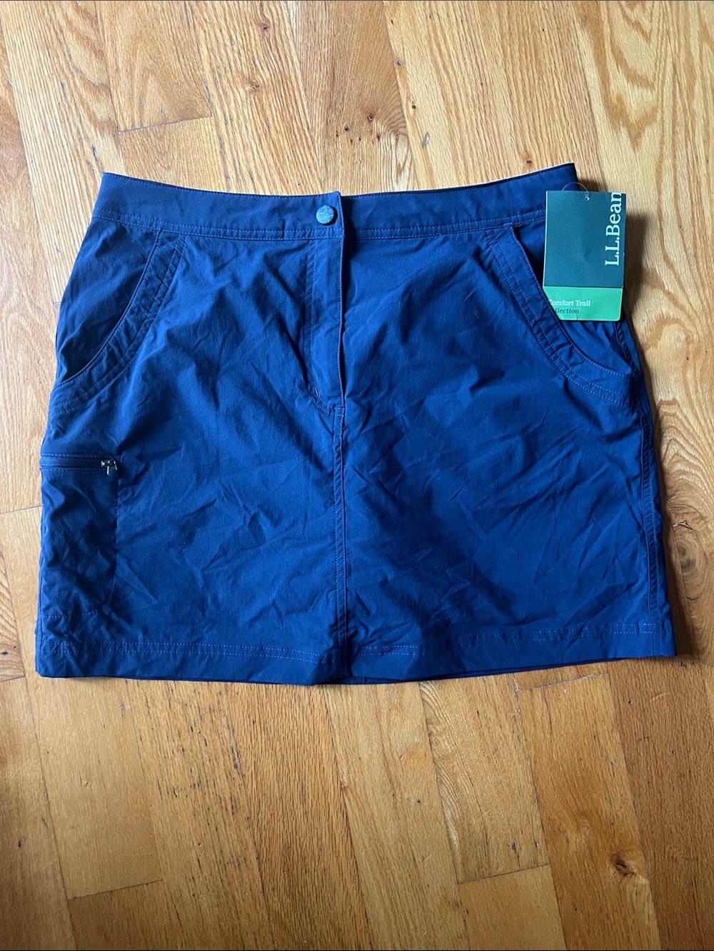 NWT L.L. Bean Women's Navy Blue Comfort Trail Active Mini Skort Size 8